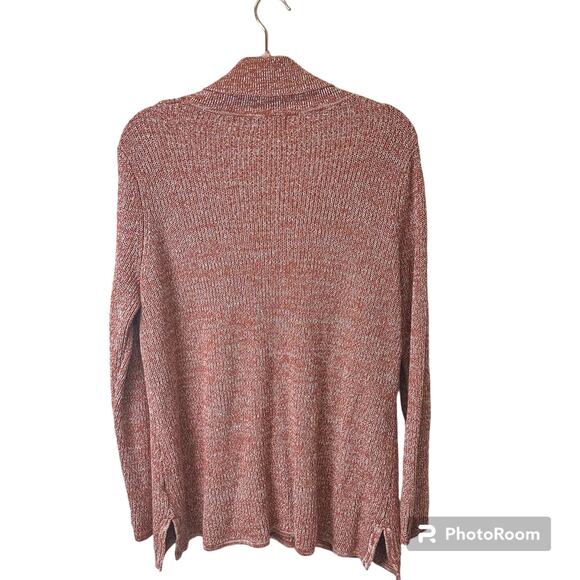 VTG. Norm Thompson Sweater Linen Cotton Blend Women’s 1X Red Orange Shawl - Picture 2 of 7